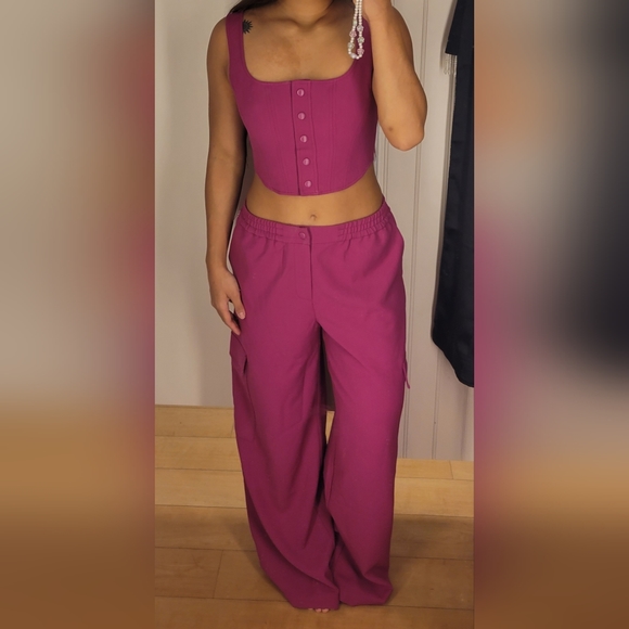 WAYF Pink cargo pant set - Picture 2 of 12